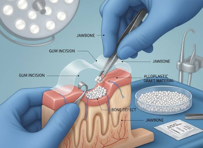 Illustration related to gum and bone surgery treatment